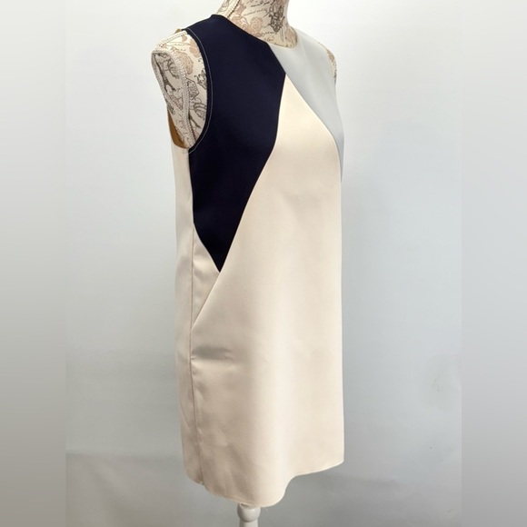 TOPSHOP Blue and Cream color block sleeveless Mini Dress size M - Picture 8 of 13